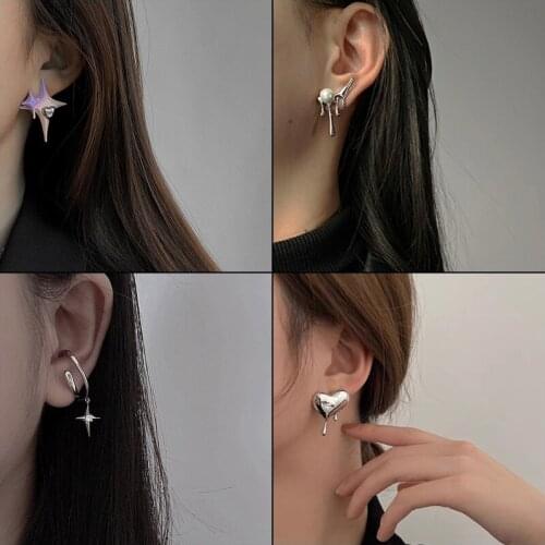 2021ZUIXIN love diamond earrings female dark wind hip hop earrings ins personality European and American niche earrings