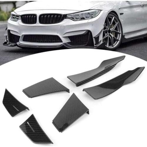 Pair Front Lip Splitter Bumper Side Fins Carbon Fiber Body Spoiler Fit for BMW 3-Series F80 M3 2015 2019