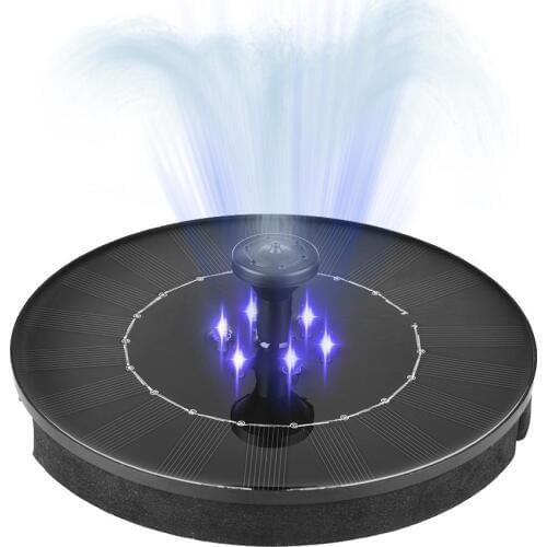 176mm 2.4W LED Ground Solar Fountain Pump Waterproof Solar Panel with Submersible Pump for Bird Bath Fountain Garden Decoration