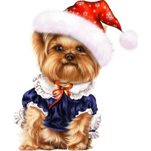 16x14cm Cute Yorkshire Terrier Dog Car Sticker Waterproof Decal Laptop Suitcase Motorcycle Auto Accessories PVC 1 Pcs