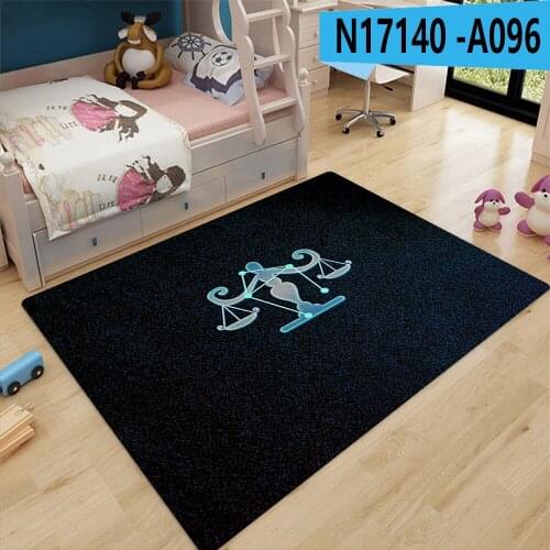 Twelve Constellations Fortune Pattern Living Room Bedroom Decoration Water Absorption Anti Slip Carpet Crystal Velvet Floor Mat