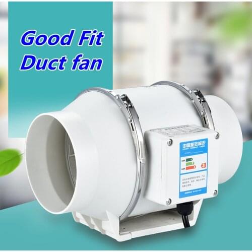 4"6"8" 220V Exhaust Fan Home Silent Inline Pipe Duct Fan Bathroom Extractor Ventilation Kitchen Toilet Wall Air Clean Ventilator