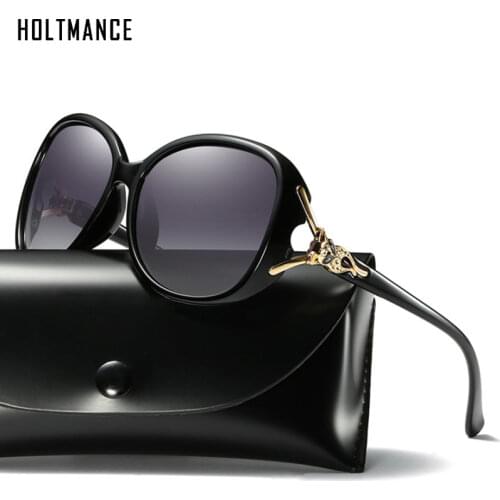 HOLTMANCE Women Polarized Sunglasses Fashion Driving Sun Glasses UV400 Anti-Glare Fox Sunglasses With Glasses Packing