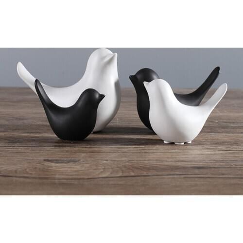 1/2pcs Ceramic Bird Figurine Animal Birds Statue Porcelain Figurine Home Bar Coffee Shop Office Table Decorative Wedding Gift