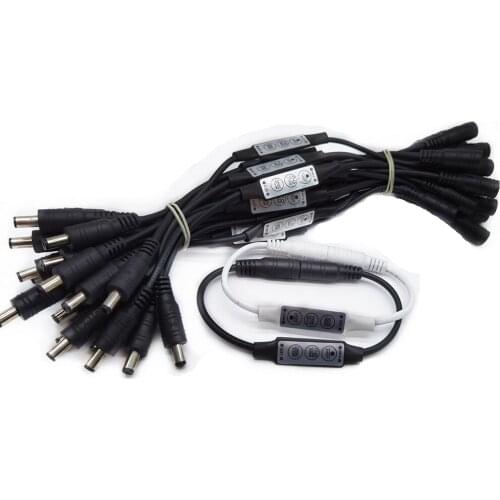 1-5pcs black white color 12V 24V Mini 3key LED dimmer mini led controller with DC connector 12A Good Quality