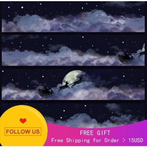 1 Loop 5cmx100cm Deer Flying To The Moon Decorative Journal Paper animal theme Washi Tape Sample Monster