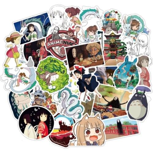 10/30/50PCS Hayao Miyazaki Anime Cute Spirited Away Cartoon Graffiti Sticker Waterproof Skateboard Laptop Sticker Car Decoration