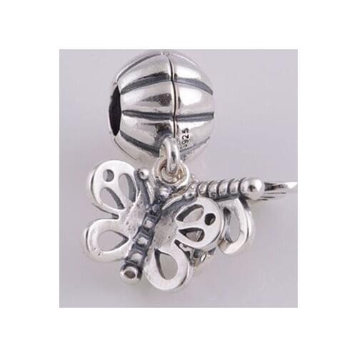100% 925 Sterling Silver Best Forever Friendship Butterfly Charms Beads for Jewelry Making Fits Pandora Charm Bracelet Wholesale
