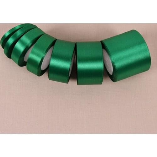 25 Yards/roll) Green Single Face Satin Ribbon 6/10/15/20/25/40/50/75mm Party Decoration Gift Wrapping Christmas Ribbons Sewing