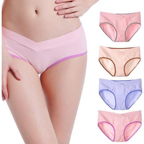 4Pcs/lot Maternity Panties Pregnancy Underwear Briefs Clothing For Pregnant Women Cotton Low Waist Panty Shorts Clothes XXL