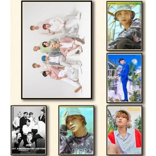 50 Designs Ateez Whitepaper Poster Artwork Fancy Wall Sticker for Coffee House Bar