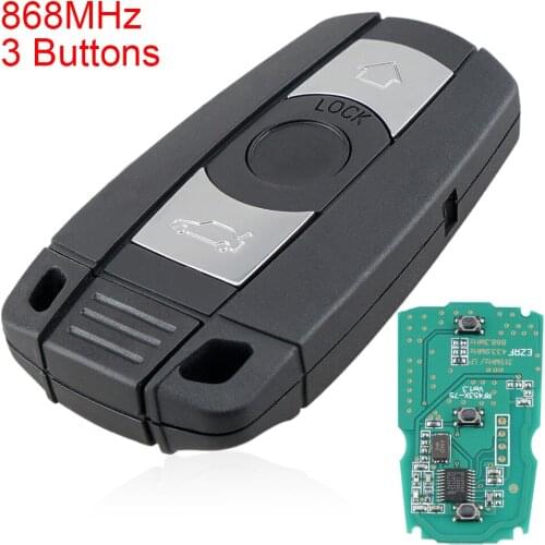 868MHz 3 Buttons Remote Car Key PCF7945 Chip for BMW X5 E70 X6 E71 E72 Z4 E89 E82 E88 E90 E91 E92 E93 E60 E61 E63E64 E65 E66 F01