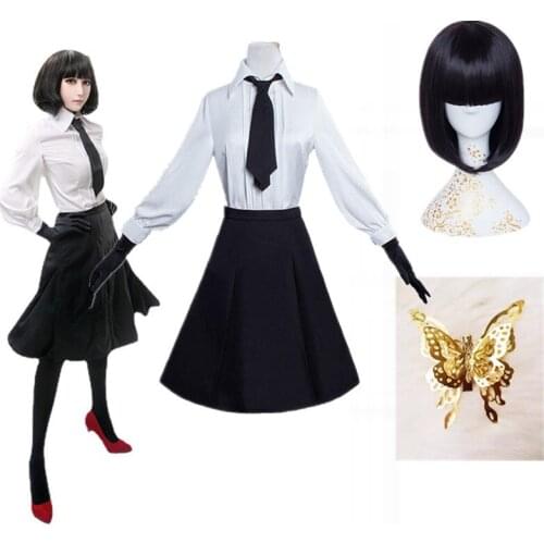 Anime Bungo Stray Dogs Akiko Yosano Cosplay Costumes School Uniform Suit Akiko Yosano Halloween Plays Wig women Uniform Suit