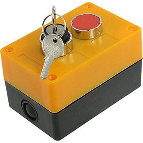 NO NC Key Lock Rotary Select Selector Red Momentary Push Button Switch Station