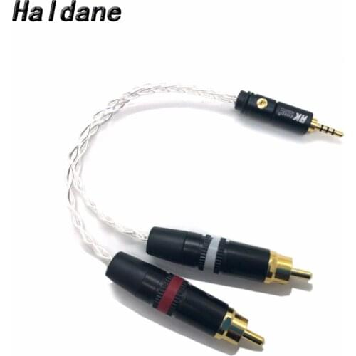 Free Shipping Haldane 2.5mm TRRS/4.4mm Balanced Male to 2 RCA Male Audio Adapter Cable 7N OCC Copper Silver plated Audio Cable