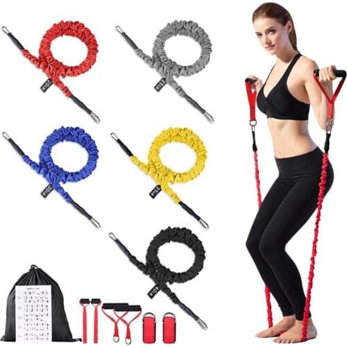 11Pcs Outdoor Excerciser Body Pull Rope Fitness Resistance Bands Kits Latex Tubes Pedal Exercises Training Workout Yoga