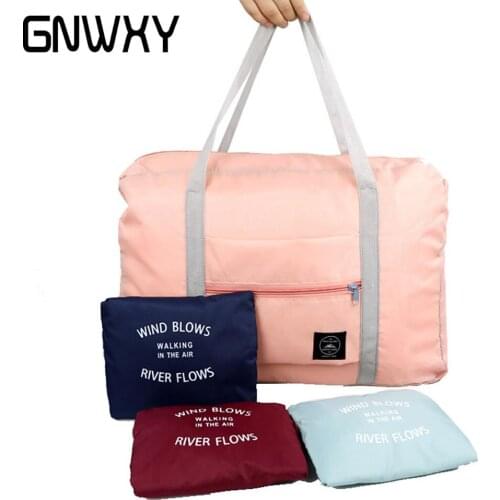 GNWXY Folding Travel Bag WaterProof Nylon Handbags Fashion Unisex Large Duffel Luggage Bag Storage Travel Bags Dripshipping