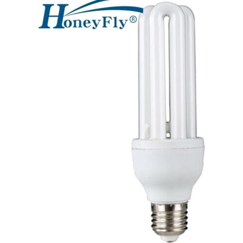 HoneyFly 3U Tube Energy Saving Lamp AC220-240V 15W/20W E27 U Shape Fluorescent Light Bulb Home Lighting