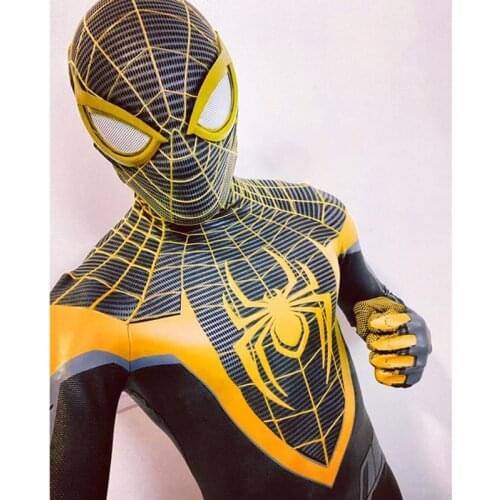 Game PS5 Cosplay Costume Metallic Lens Zentai Jumpsuit Super-Verse Miles Morales Superhero Bodysuit Halloween Costume Disfrace
