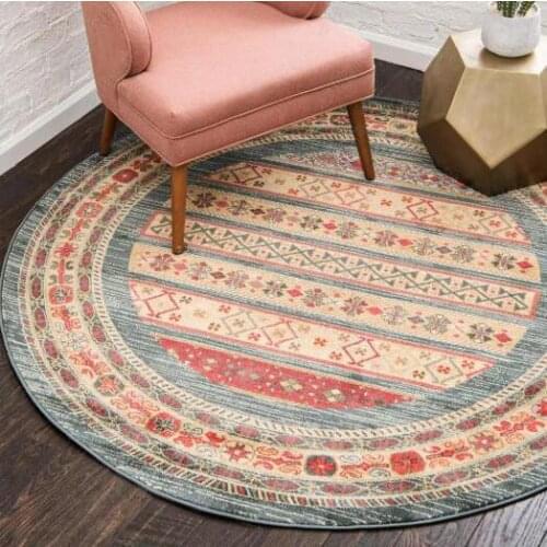 Nordic Round Rugs Chic Printed Bed Room Ground Decor Water-absorption Back Non-slip Bottom Hot Sale Bohemian Carpet
