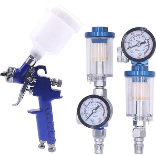 LUCHSHIY HVLP Mini Paint Spray Gun 0.8/1.0mm Nozzle H-2000 Professional Airbrush Painting Car Pneumatic Gun Pressure Regulator