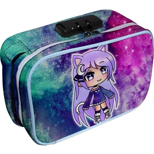 2021 New Gacha Life 3D Print Portable Storage Carrying Stratification Password Lock Zipper Box Women Makeup Organizer Bag