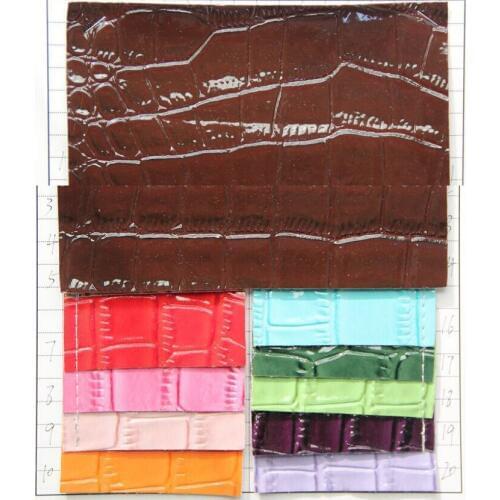 New high-quality high-gloss crocodile grain leather bags material fabric for bags, gloves, shoes, belts, furniture/ faux leather