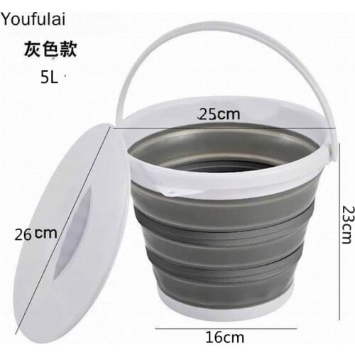 Plastic Buckets Portable Silicone Plastic Car Wash Folding Bucket Children Outdoor Fishing Trip Household Multifunctional Bucket