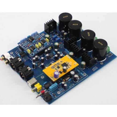Amplifier board using DSD1796 NE5532 USB + Fiber + Coaxial Decoder DAC board