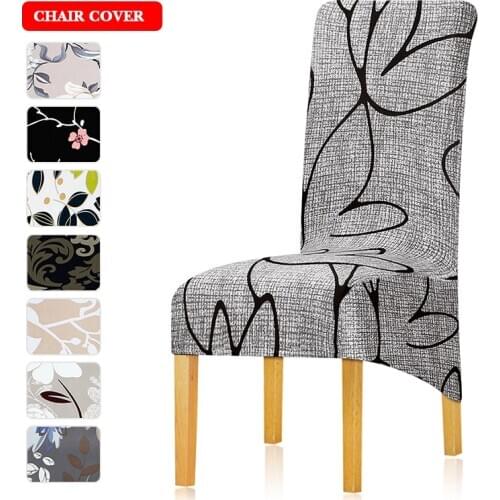 XL Size Chair Cover Big Elastic Long Back King Back Chair Covers Spandex Fabric Chair Covers Restaurant Seat Slipcovers Home
