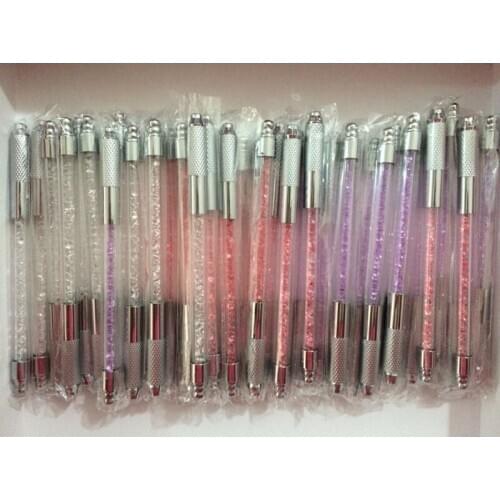 30pcs/lot Professional Crystal Manual Pen Tattoo Permanent Makeup Eyebrow Pen 3D Microblading Embroidery Pen