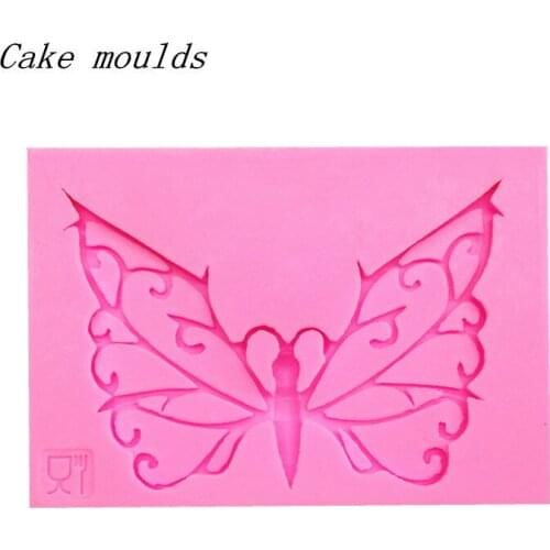 Silicone mold K118 butterfly lace shape baking mold Fondant cake mold chocolate mold Decoration tools