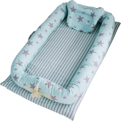Folding baby Crib 5 Colors Portable Baby Bed Crib for Bed Co-Sleeping Bassinet Cradles Baby Nest Cot 100% Cotton Lounger Newborn