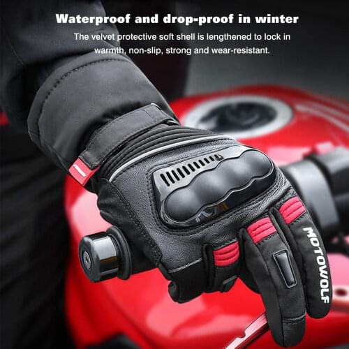 Thermal Winter Motorcycle Gloves Touch Screen Motorcross Waterproof Windproof Protective Gloves Non-slip Motorbike Riding Gloves