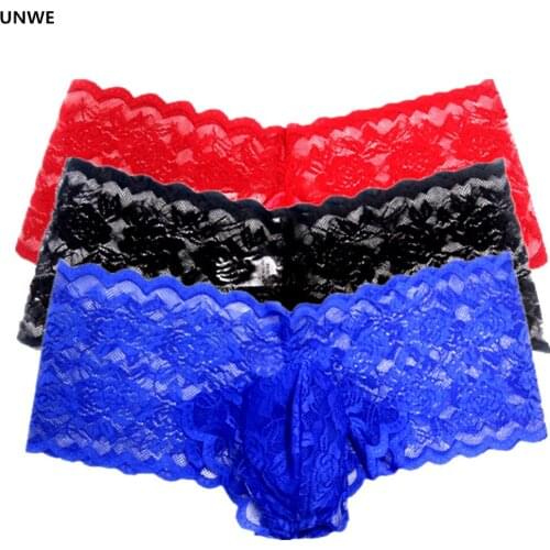 UNWE Gay Mens Sissy Panties Lingerie Plus Size M-XXXL Gay Man Sexy Panty Underwear Sex Erotic Nightclub Briefs Perspective