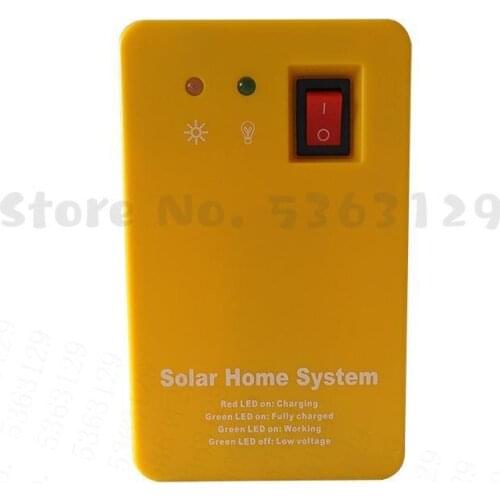 3W Solar Panel Emergency Light Kit, Solar Generator 4 Heads USB Charger Cable with 2 LED Light Bulb for Outdoor Camping