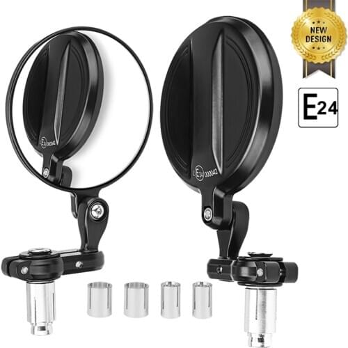Motorcycle Mirror E-MARK Handlebar End Mirror For Cafe Racer Nk400 CB125R CB1000R CBF125 Z900 Z750 For MT07 MT09 R1 R3 Bicycle