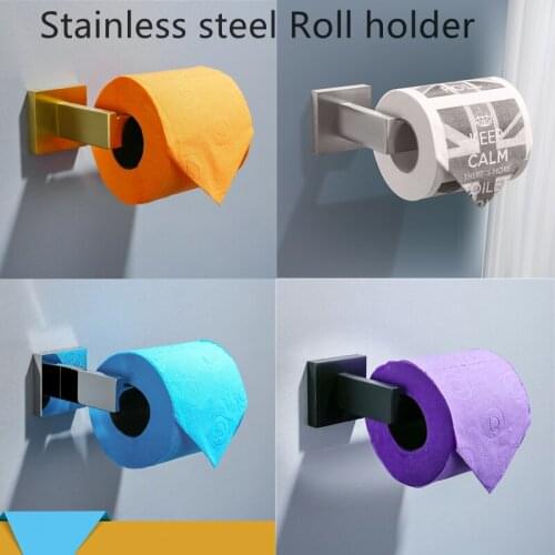 1pcs Toilet Paper Holder Square Base Paper Holder Rack No Cover 304 Stainless Steel Paper Roll Holder Bathroom Accessories Suit