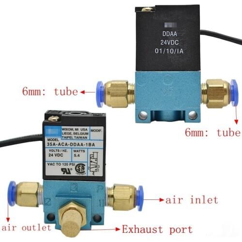 1pcs MAC 3 Portas Valvula Solenoide De Controle de Impulso Eletronico 35A-ACA-DDAA-1BA/DDBA/DDF 24VDC Com Silenciador De Bronze