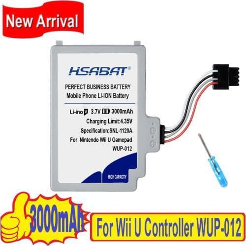 100% Original HSABAT 3000mAh Battery For Nintendo for Wii U Controller WUP-012 WUP-010