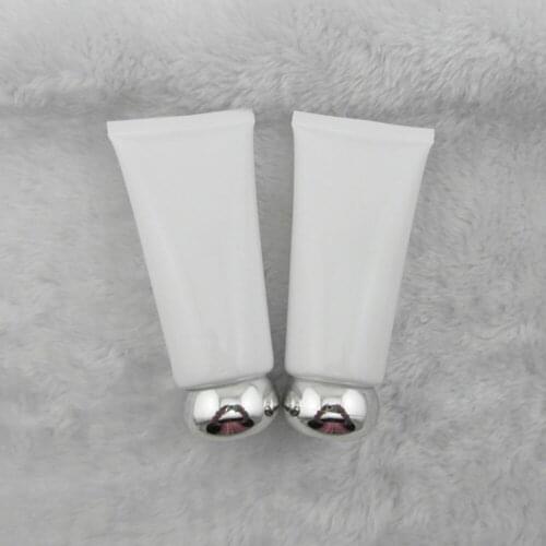 50PCS 50 ml white Silver circular lid tube tube cosmetic skin care products packaging empty bottlesPE bottles plastic hose