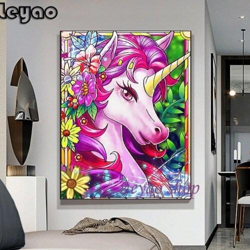 Diamond Painting Beautiful unicorn DIY cross stitches full square drill rainbow horse Gift Embroidery Home Decor Diamond Mosaic