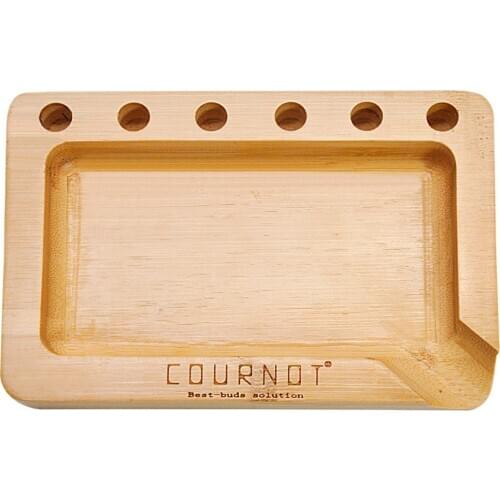 COURNOT Bamboo Rolling Tray With Cigarette Paper Cone Holder Bamboo Rolling Tool Cigarette Machine Accessoires
