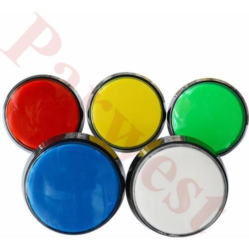 Free shipping 5pcs/lot arcade LED push button 5 Colors LED Light Lamp 60MM Big Round Arcade Video Game Player Push Button Switch