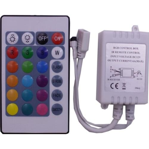 12V 24 Key Wireless led IR Remote Controller For 3528 5050 RGB LED Strip Light free shipping