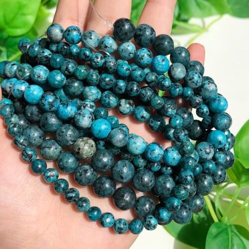 Natural Blue Spot Stone Beads Round Loose Beads For Jewelry Making Strand 15" Inch 6/8/10mm Fit Diy Bracelets Necklace Wholesale