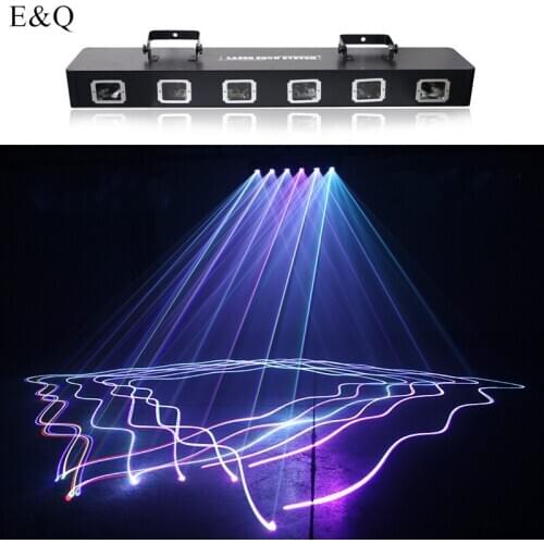 Fast shipping LED six eyes RGBY laser disco party DMX control light projector DJ party Christmas stage lighting effects