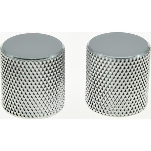 KAISH 2x Chrome Guitar Bass Flat Top Barrel Knobs Quality Tele Guitar Knobs for Telecaster