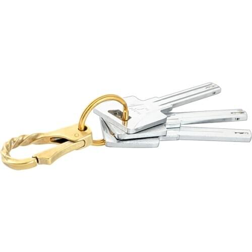 Brass keychain jewelry buckle Pure brass wealth cloth buckle Pure copper keychain bell pendant