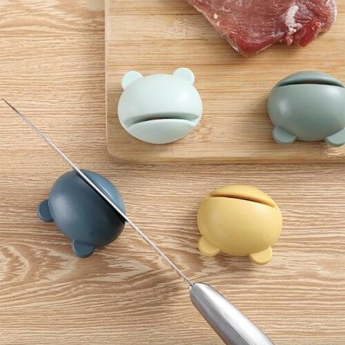 Mini Cute Cartoon Knife Sharpeners Stone Manual Grindstone Non-slip Kitchen Scissors Grinder Secure Safe Chef Sharpening Tool